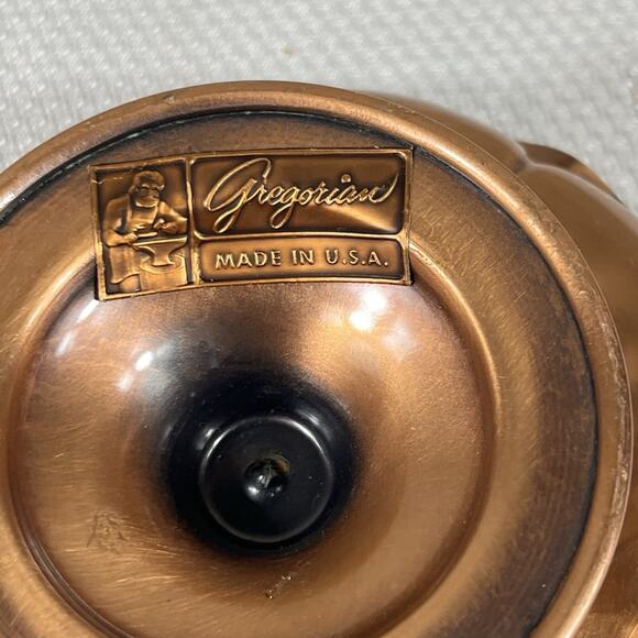 Metal 5” X 2” Scalloped Copper Pedestal Candy Dish - Picture 4 of 7